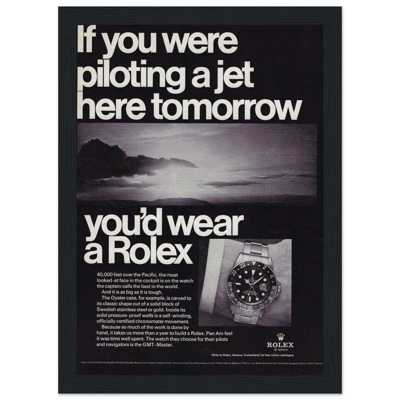 Rolex Jet Pilot Vintage Poster Ad