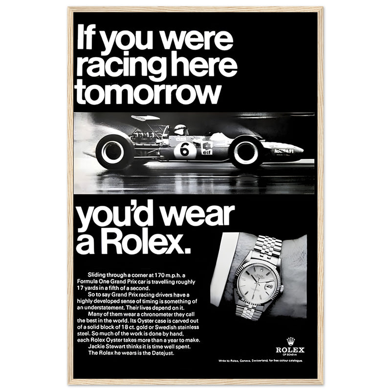 Rolex Racing Vintage Poster Ad