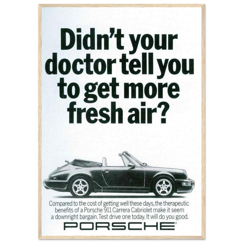 Porsche 911 Fresh Air Vintage Poster Ad