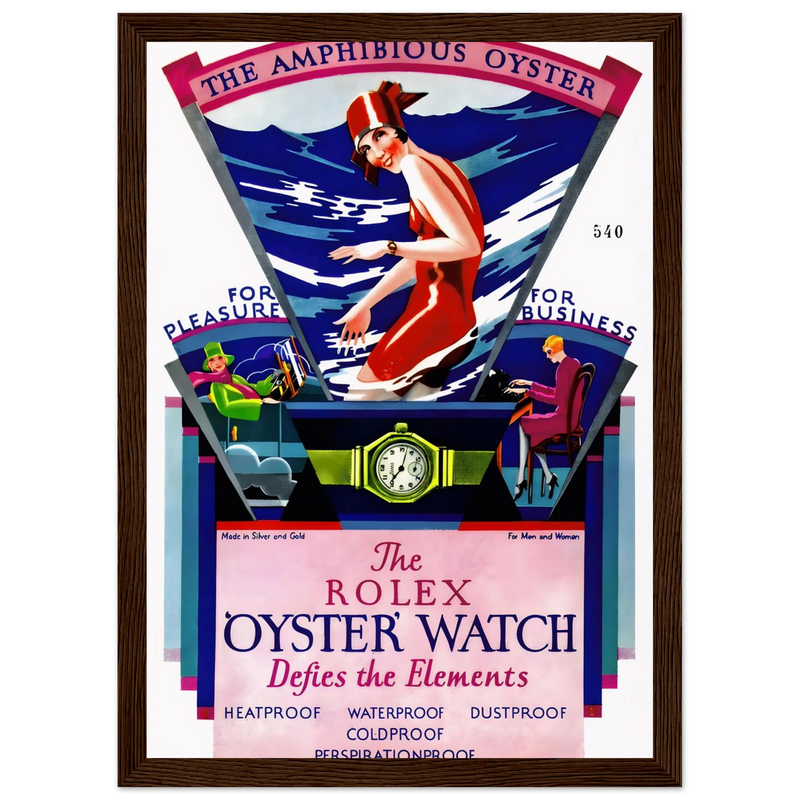 Rolex Amphibious Oyster Vintage Poster