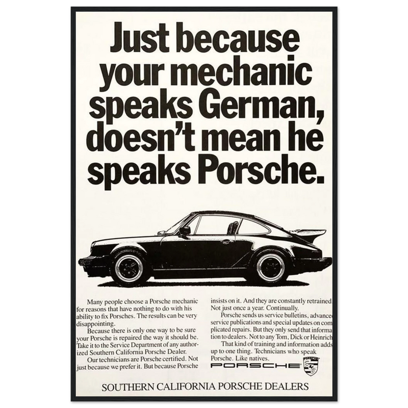 Porsche - German Speaking Vintage Poster