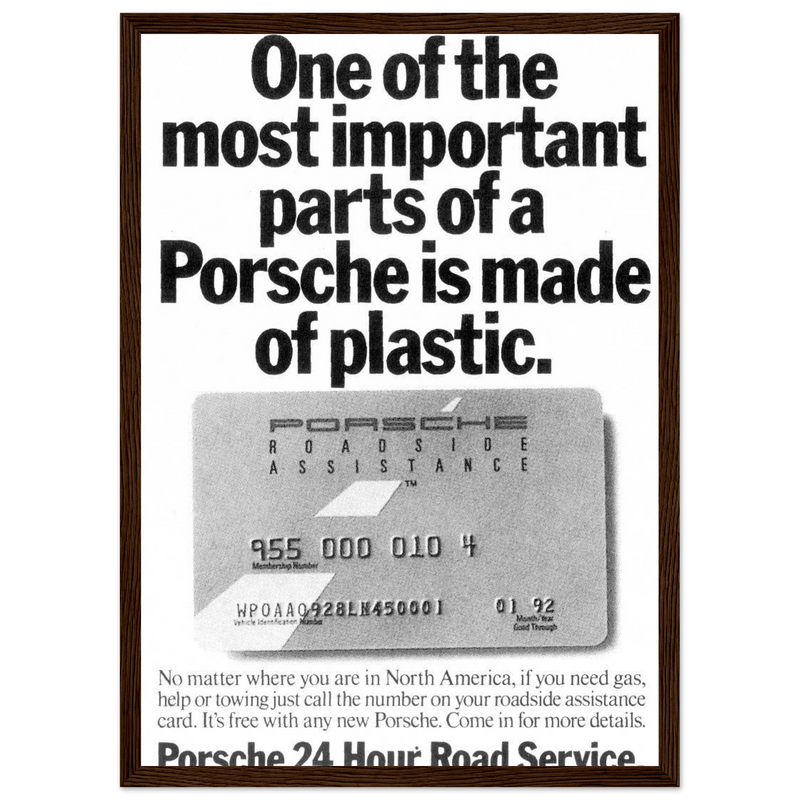 Porsche - 24 Hour Road Service Vintage Poster Ad