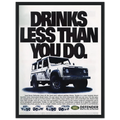 Land Rover Defender Drinks Less Than You Do Vintage Poster Ad