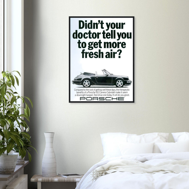 Porsche 911 Fresh Air Vintage Poster Ad