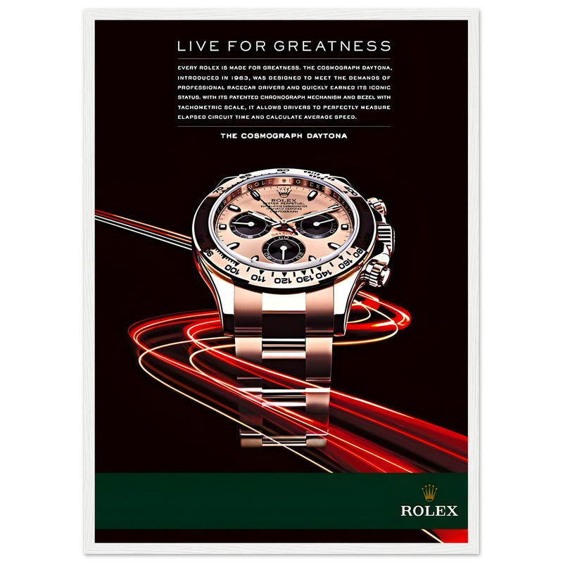 Rolex Live For Greatness Vintage Poster Ad