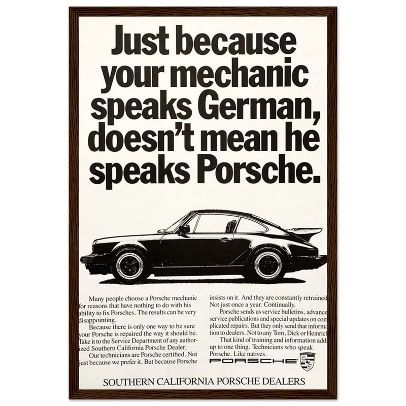 Porsche - German Speaking Vintage Poster