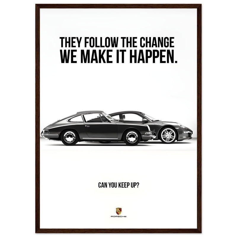 Porsche Can You Keep Up Vintage Poster Ad