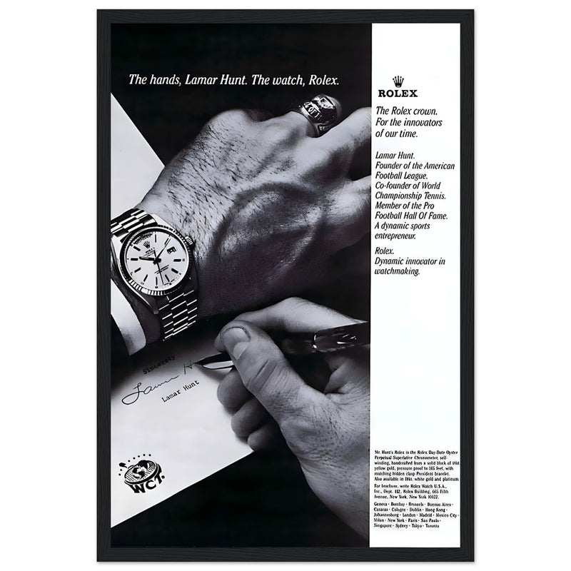 Rolex Lamar Hunt Vintage Poster Ad