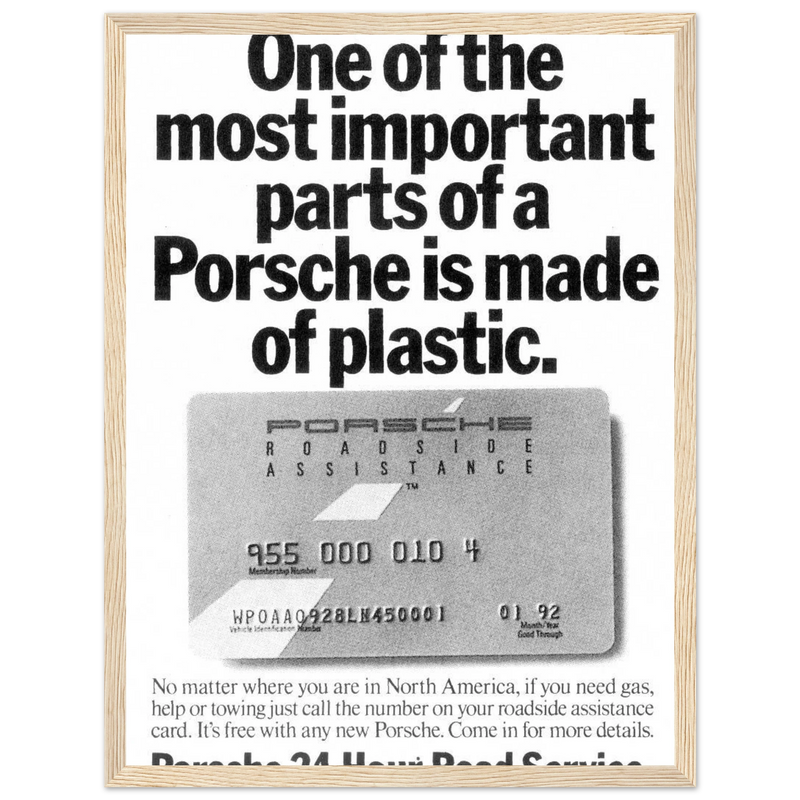 Porsche - 24 Hour Road Service Vintage Poster Ad