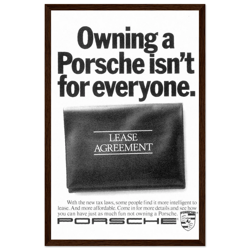 Porsche - It's not for everyone Vintage Poster Ad