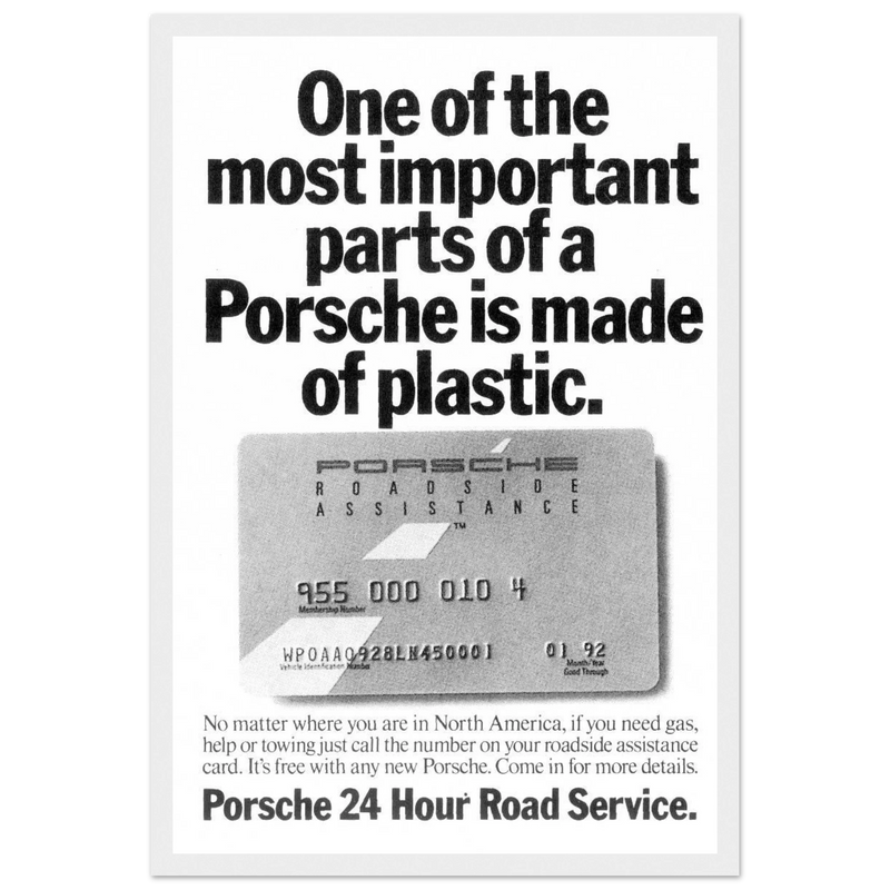 Porsche - 24 Hour Road Service Vintage Poster Ad