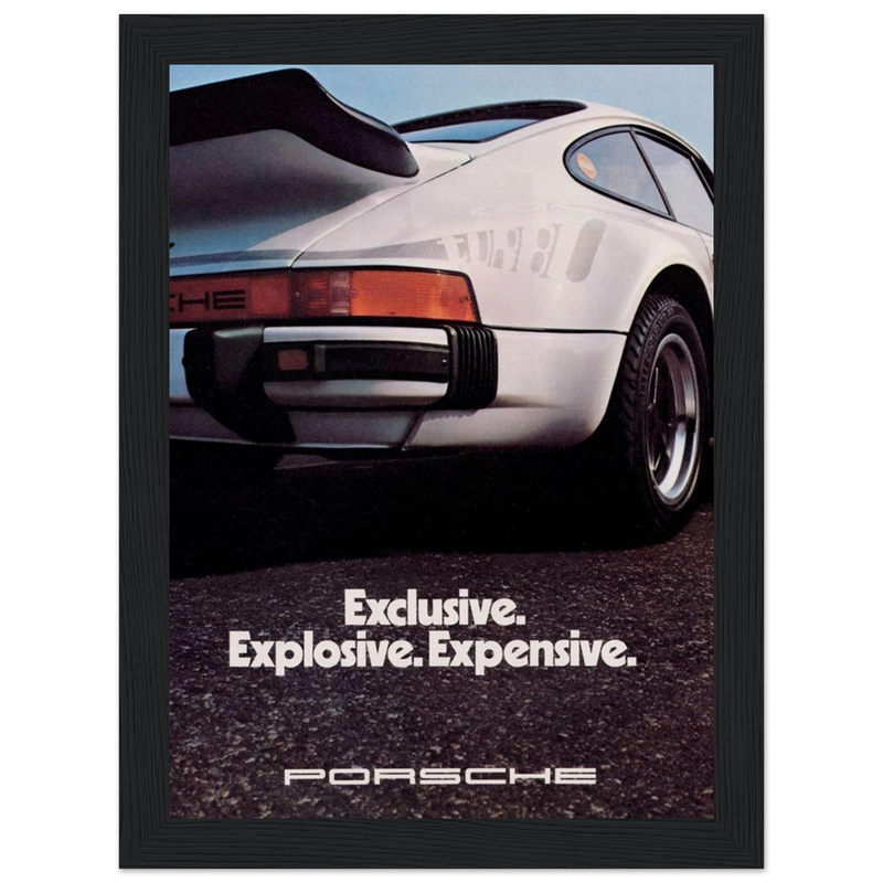 Porsche - Exclusive, Explosive, Expensive Vintage Poster
