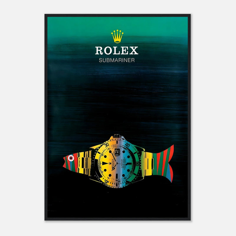 Rolex Submariner Fish Vintage Poster Ad - Premium Matte Paper