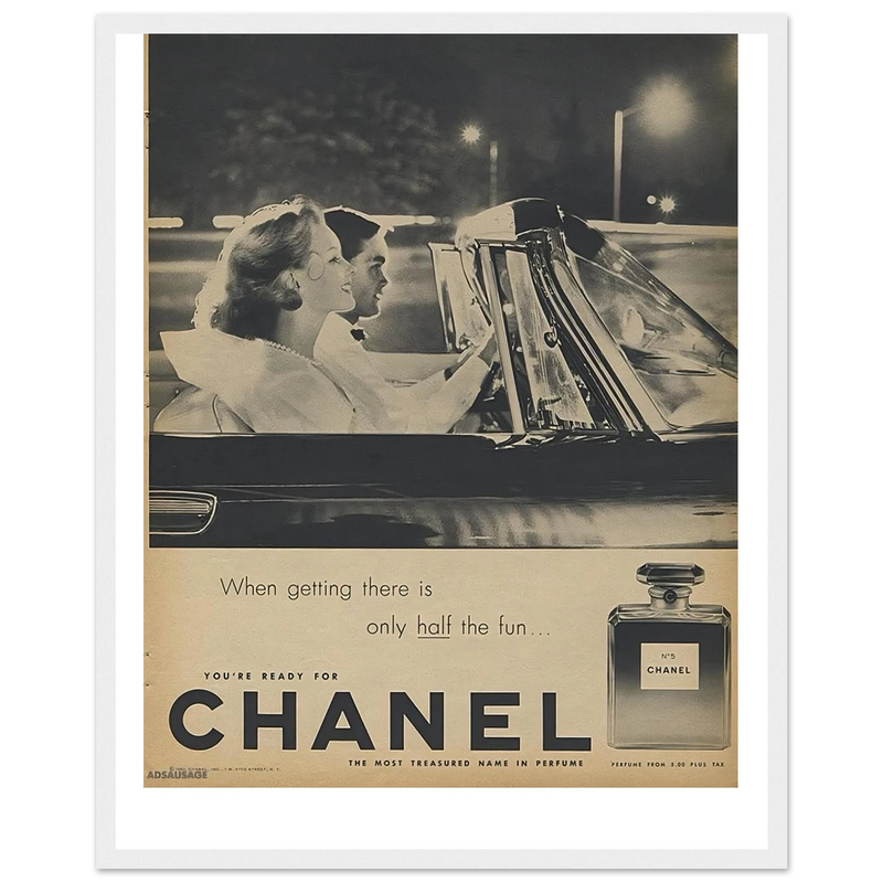 Chanel Vintage Poster Ad - 1950s