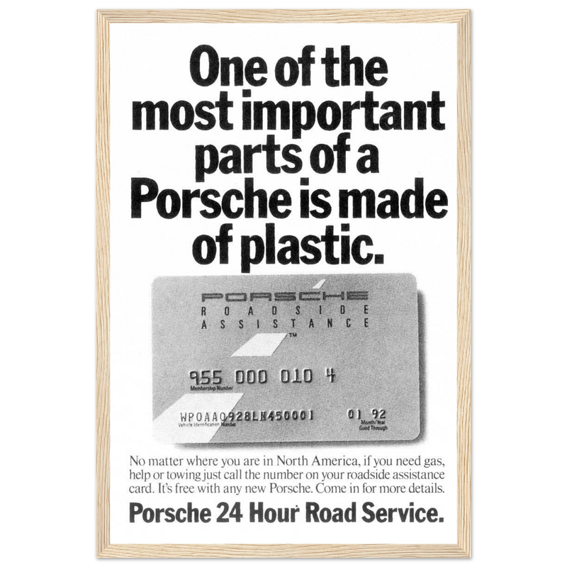 Porsche - 24 Hour Road Service Vintage Poster Ad