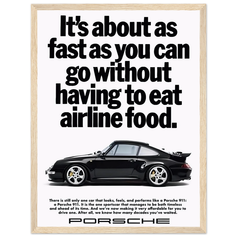 Porsche 911 Vintage Poster - Airline Food