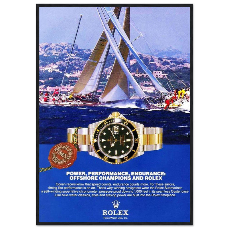 Rolex Submariner Offshore Champions Vintage Poster Ad
