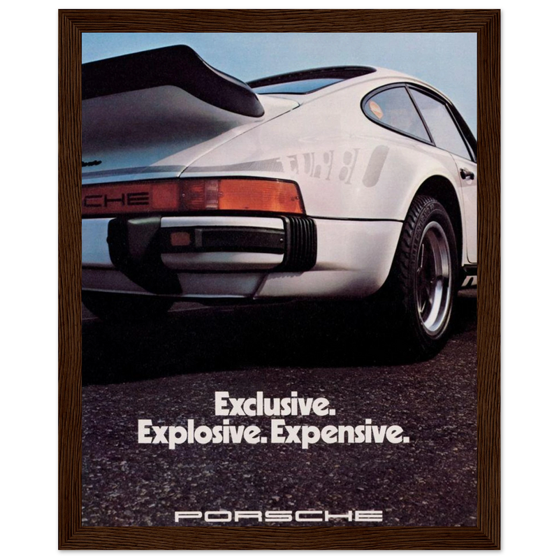Porsche - Exclusive, Explosive, Expensive Vintage Poster