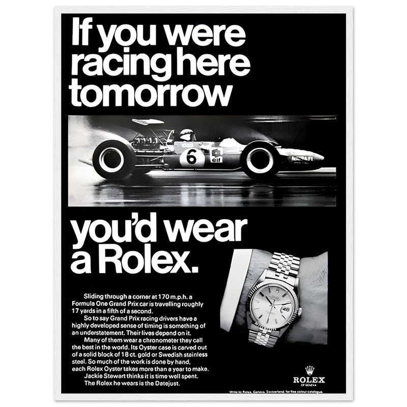 Rolex Racing Vintage Poster Ad