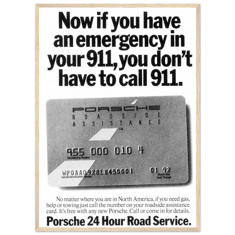 Porche 24 Road Assistance Vintage Poster Ad