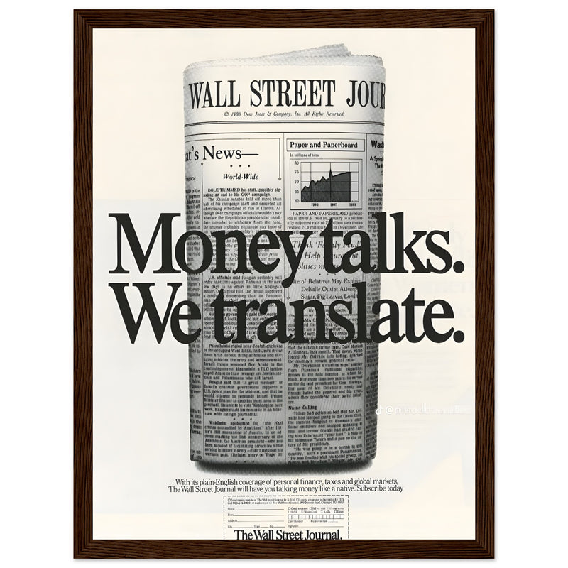 Wall Street Journal 1988 Vintage Poster Ad