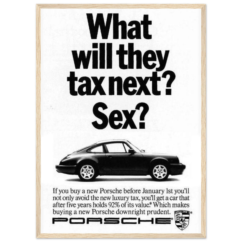 Porsche Tax Vintage Poster Ad