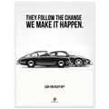 Porsche Can You Keep Up Vintage Poster Ad