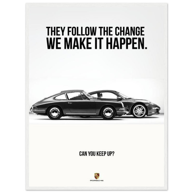 Porsche Can You Keep Up Vintage Poster Ad