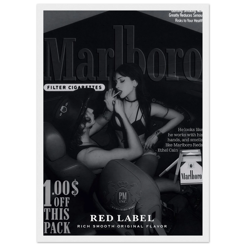Marlboro Red Label Vintage Ad Poster