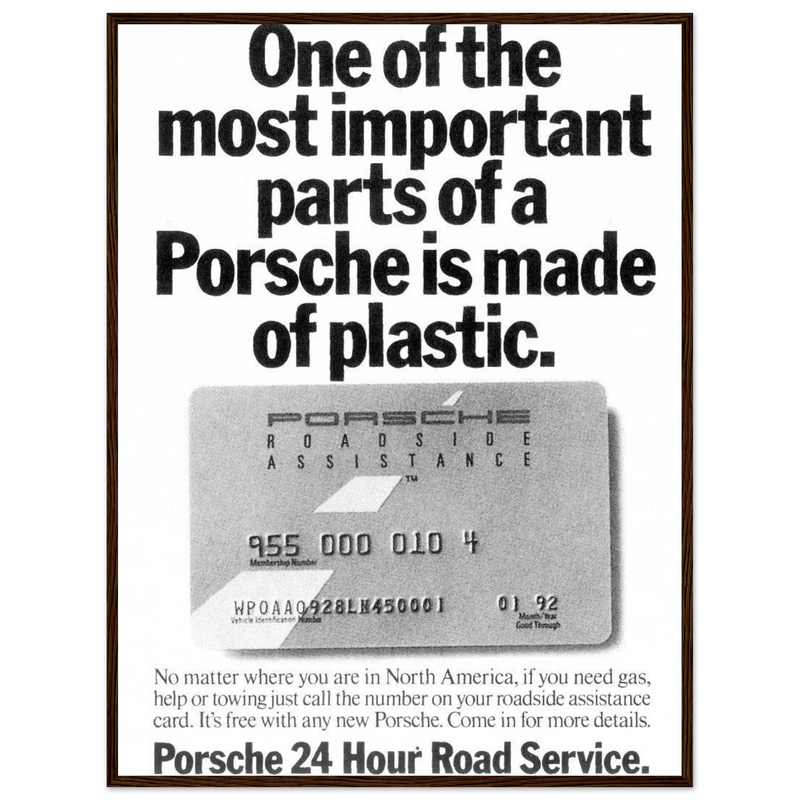 Porsche - 24 Hour Road Service Vintage Poster Ad