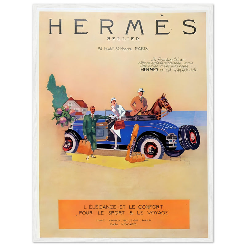 Hermes Paris Car Vintage Poster Ad