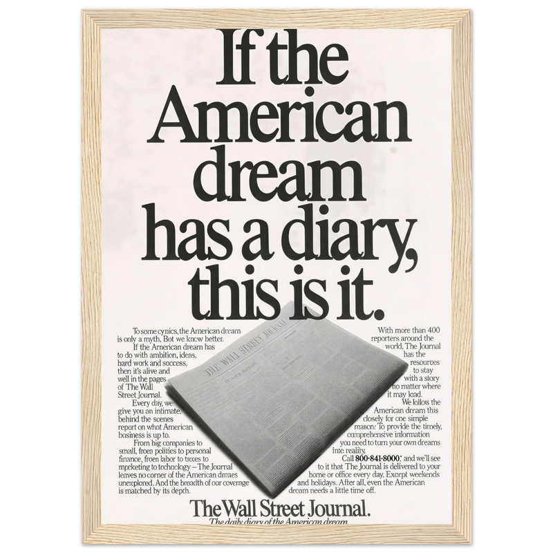 Wall Street Journal Vintage Poster Ad - American Dream Diary