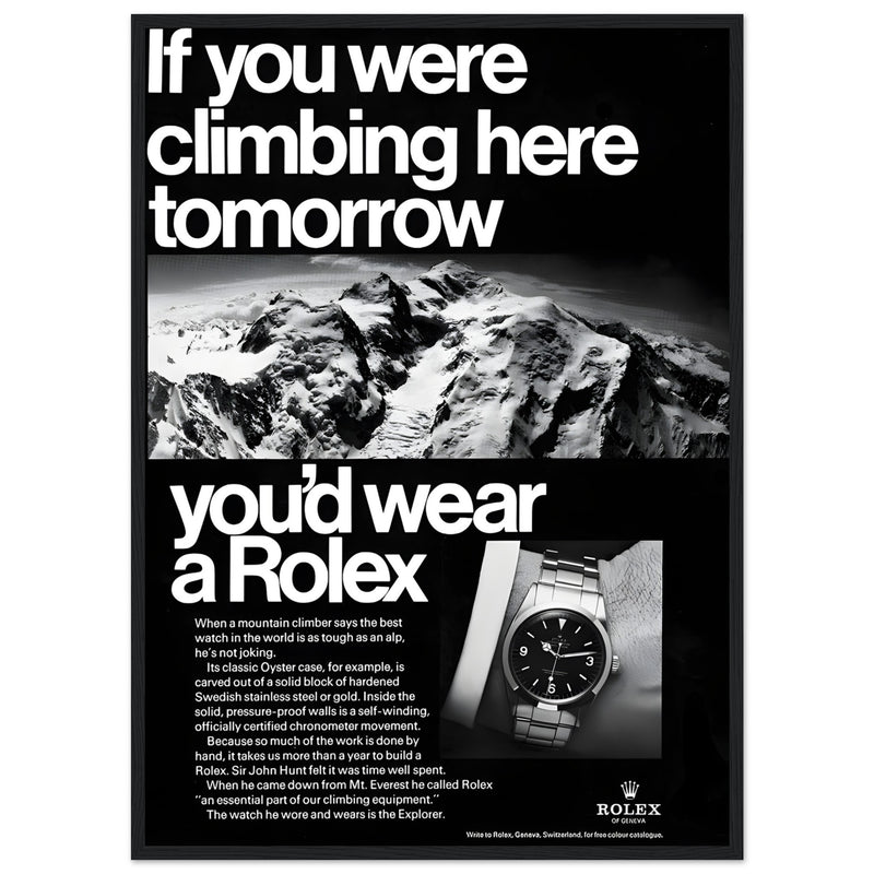 Rolex Explorer Everest Vintage Poster Ad