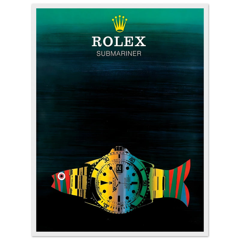 Rolex Submariner Fish Vintage Poster Ad - Premium Matte Paper