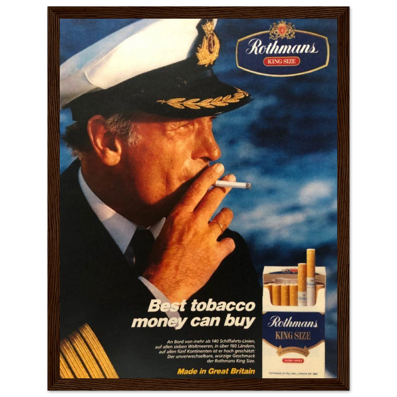 Rothmans King Size Best Tobacco Money Can Buy Vintage Poster Ad