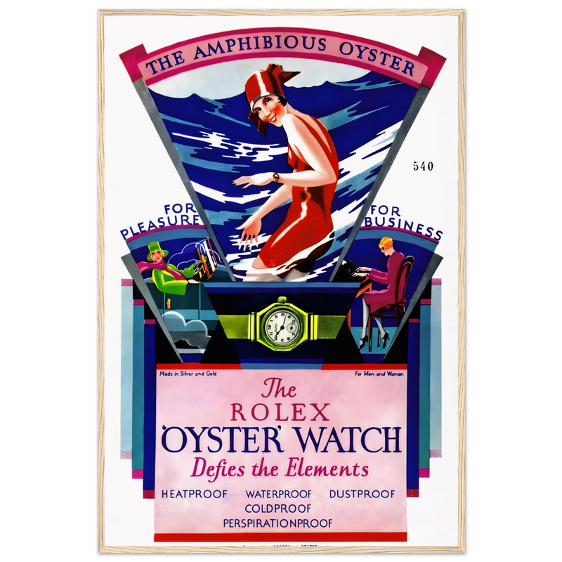 Rolex Amphibious Oyster Vintage Poster