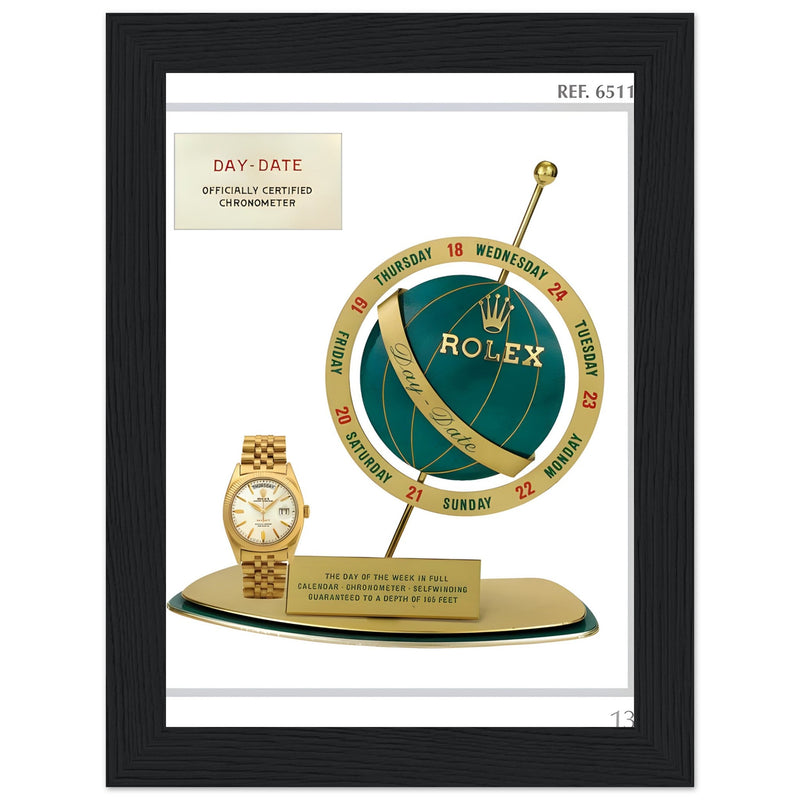 Rolex Day-Date Globe Vintage Poster Ad