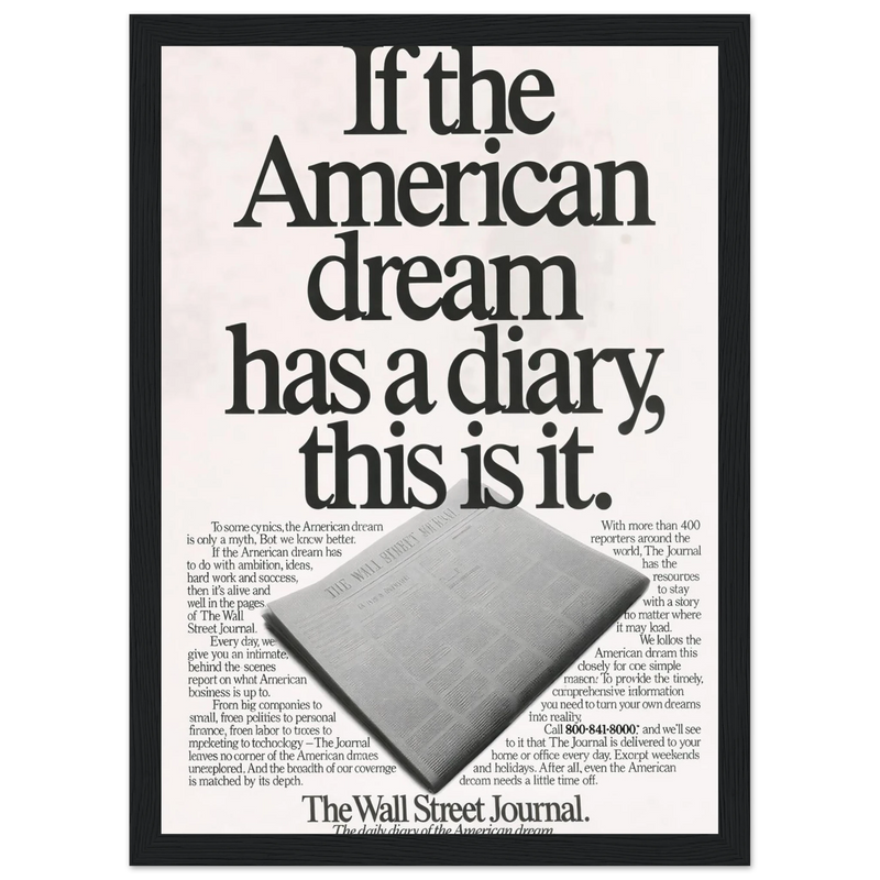 Wall Street Journal Vintage Poster Ad - American Dream Diary
