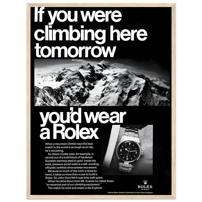Rolex Explorer Everest Vintage Poster Ad