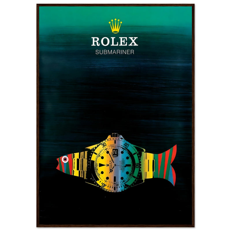 Rolex Submariner Fish Vintage Poster Ad - Premium Matte Paper